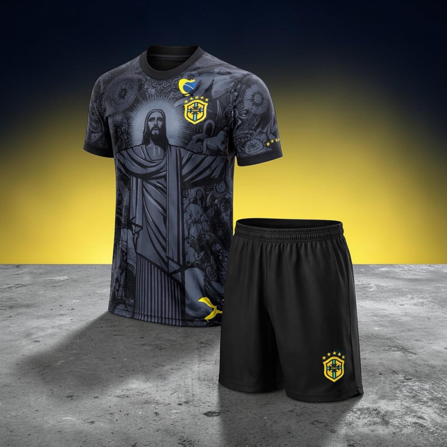 Ensemble Brésil noir - T-shirt & Short Enfants
