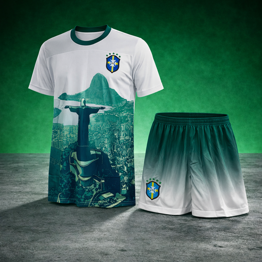 Ensemble Brésil Vert - T-shirt & Short Adultes