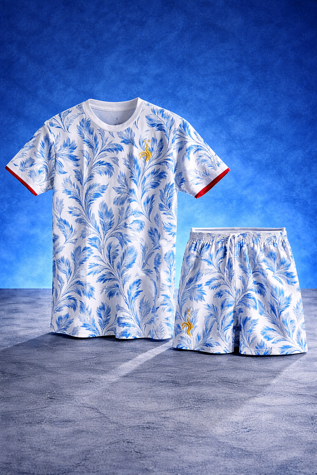 Ensemble France Plumes - T-shirt & Short Adultes